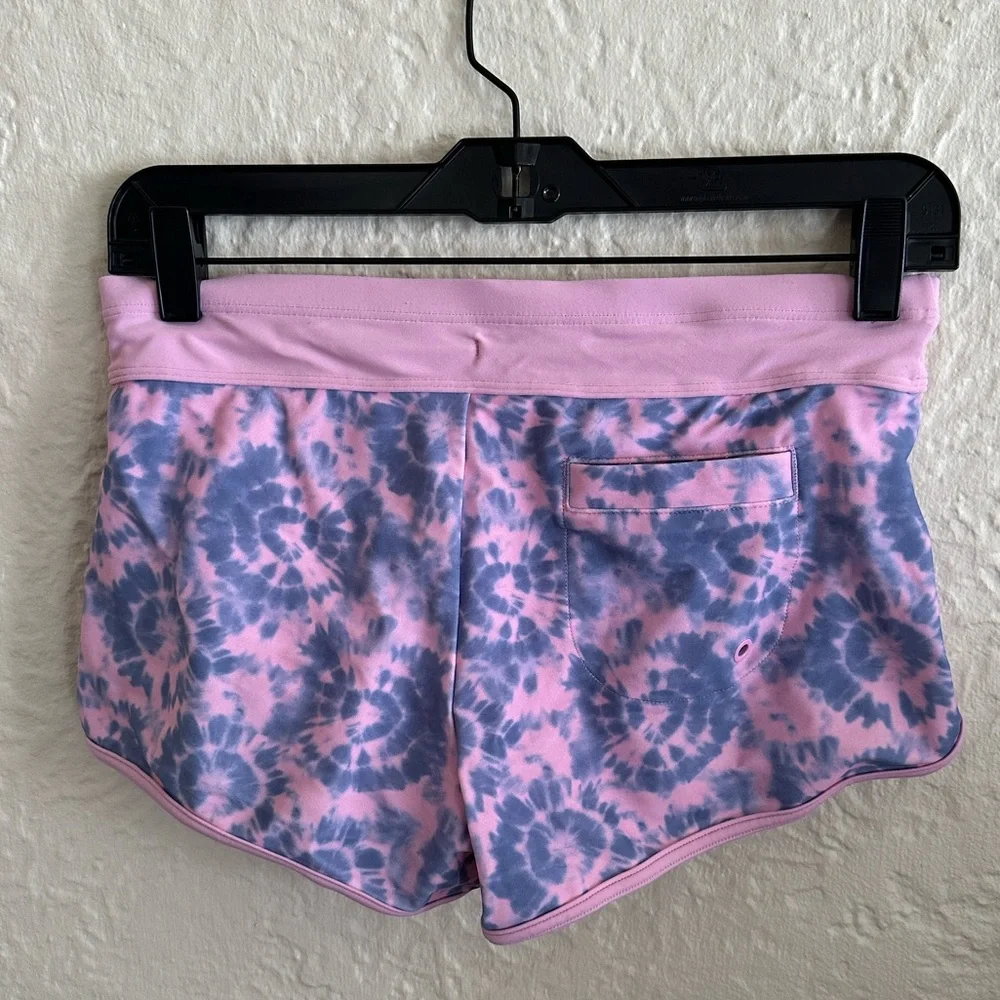 Athleta Girl Cannonball 2.0 Short Swim Bottoms Kids Pink Purple Tie Dye XL 14